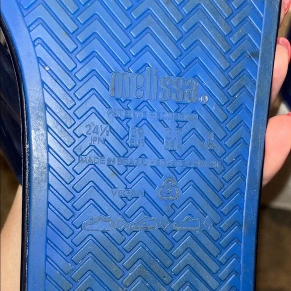 Melissa by Larroude Blue Women's Jelly Slide Sandals, size 8 - Picture 7 of 9